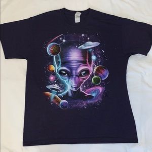 Blue Purple Alien Galaxy T-shirt